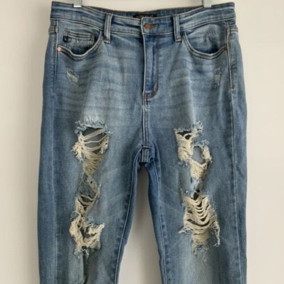 Judy Blue Boyfriend Fit Jeans Destroyed Leg 29 - Picture 11 of 11